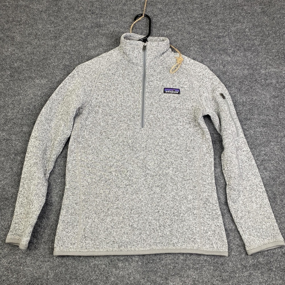 Patagonia Sweater Womens XS Birch White Better Sweater 1/4 Zip Fleece Pullover